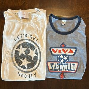 2 Nashville cropped T-shirt tops M Med (average)